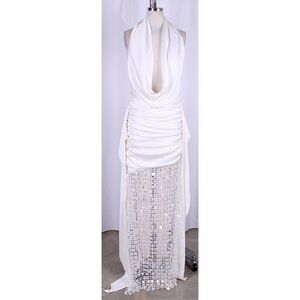 Satin & Sequins Crochet Maxi Skirt Set